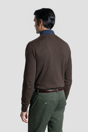 Jersey Cuello Pico Marrón - Raíces