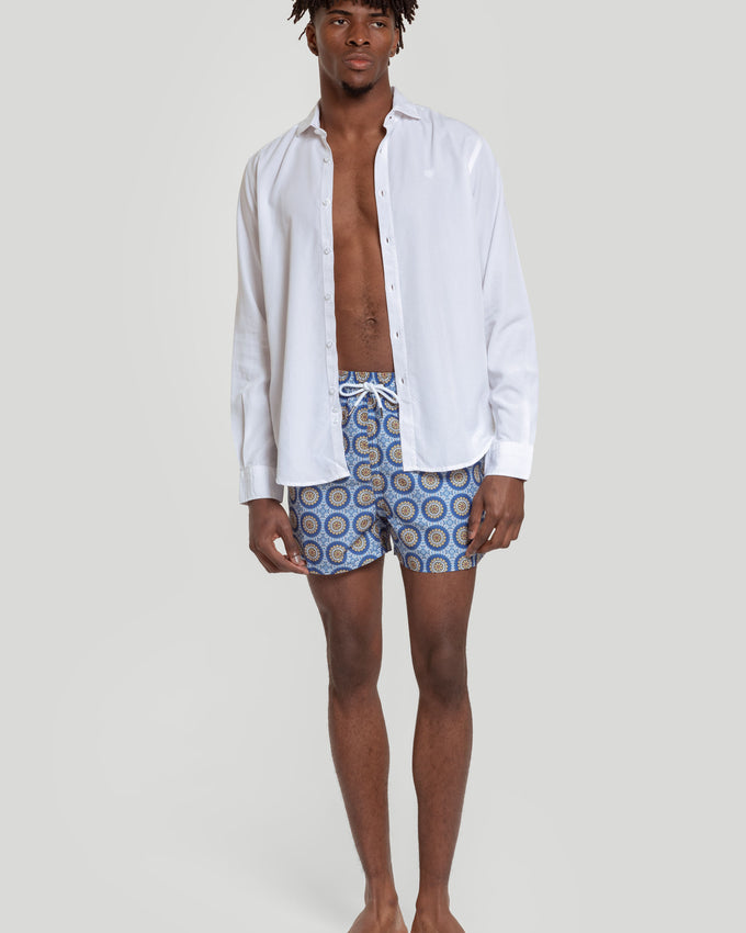 Fato de banho azul estampado