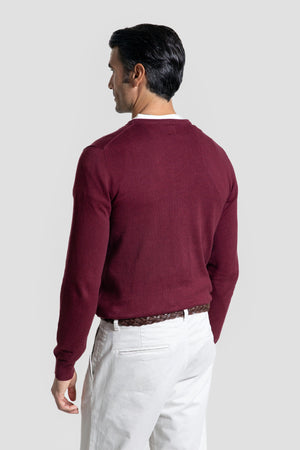 Jersey Cuello Caja Burdeos - Raíces