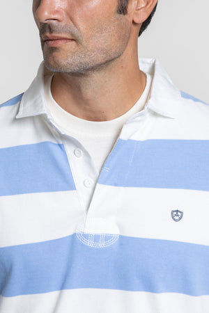 Polo  Manga Larga Rayas Celeste - Legado