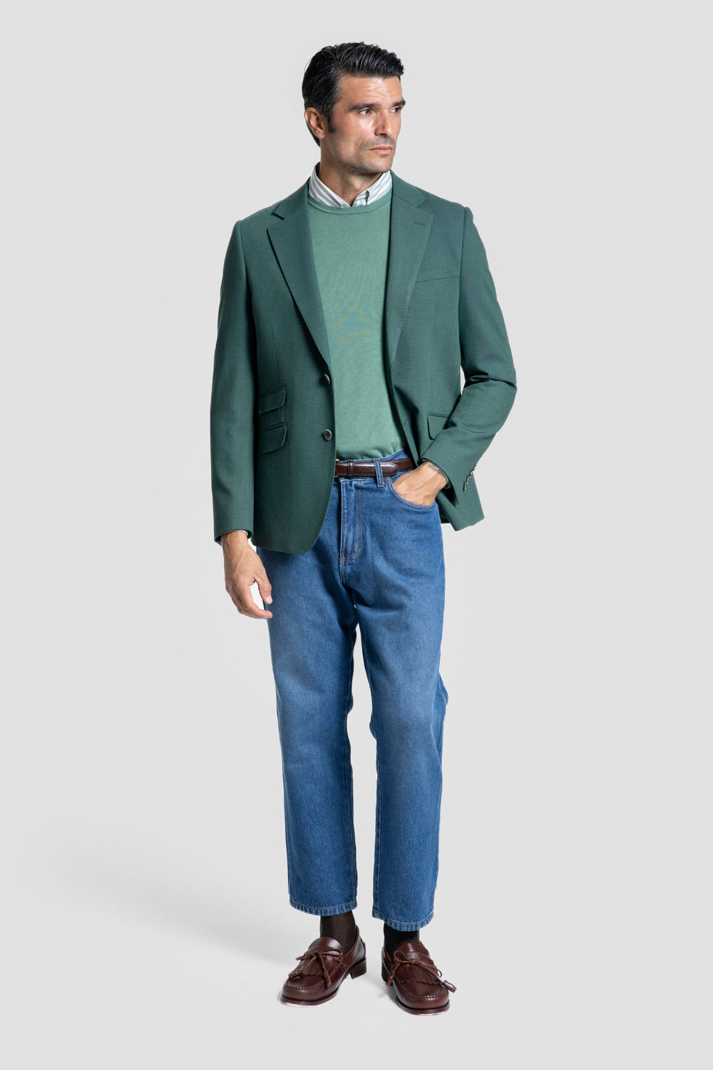 Jersey Cuello Caja Verde Hoja - Raíces