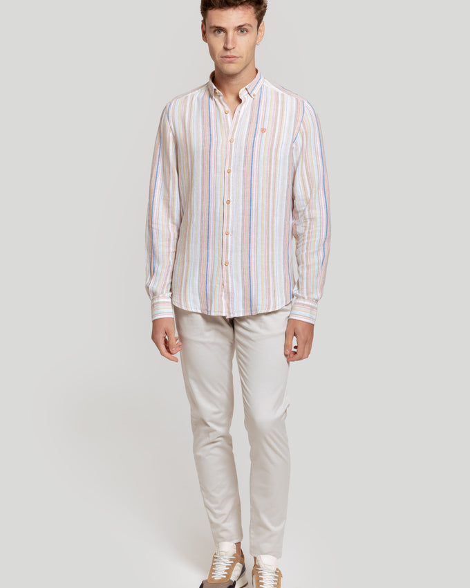 Camisa de linho listrada