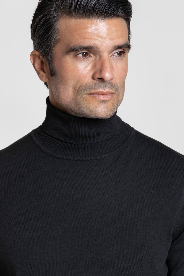 Jersey Cuello Alto Negro - Raíces