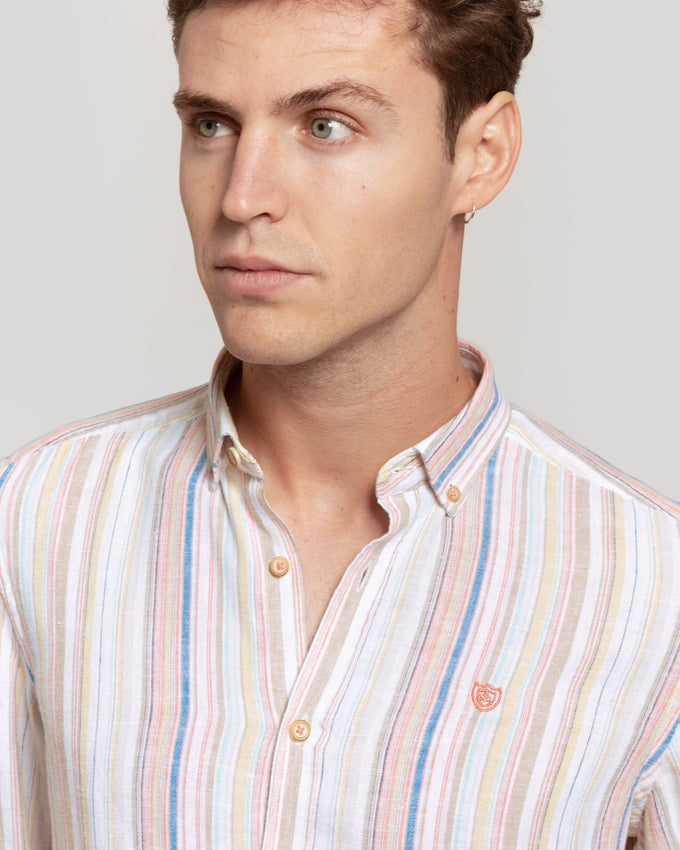 Camisa de linho listrada