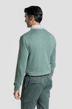 Jersey Cuello Pico Verde Hoja - Raíces