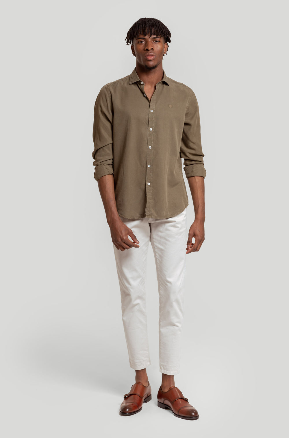 Camisa Algodón Soft Fit Kaki