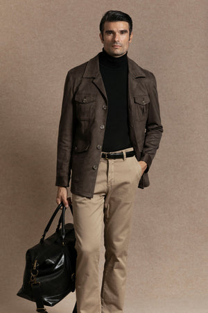 Americana de Ante Marrón