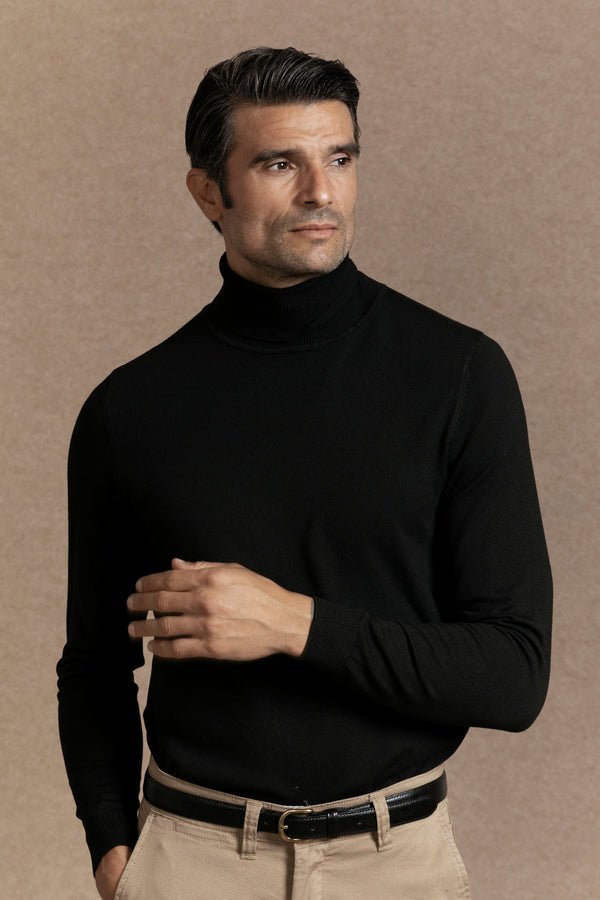 Jersey Cuello Alto Negro - Raíces