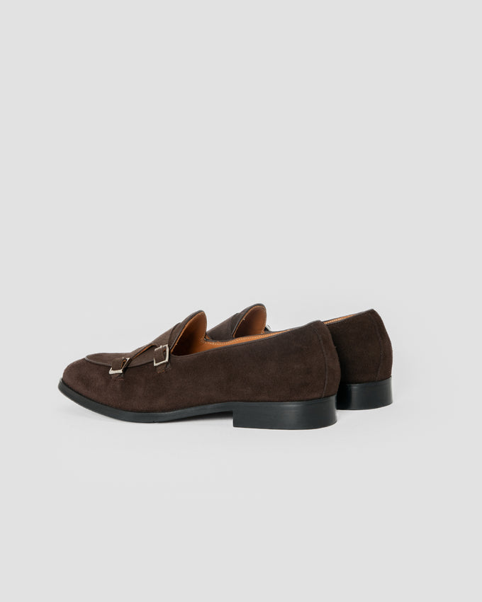 Mocasín Hebillas de Ante Chocolate