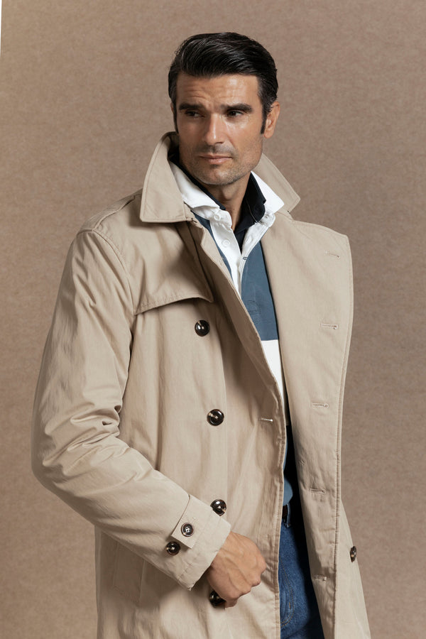 Gabardina Botones Hueso