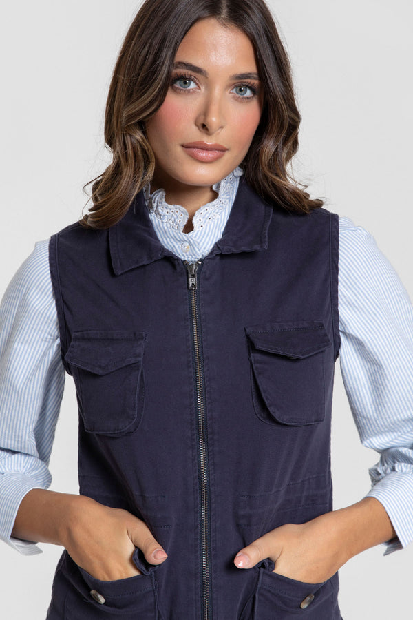 Chaleco Huelva Marino Mujer