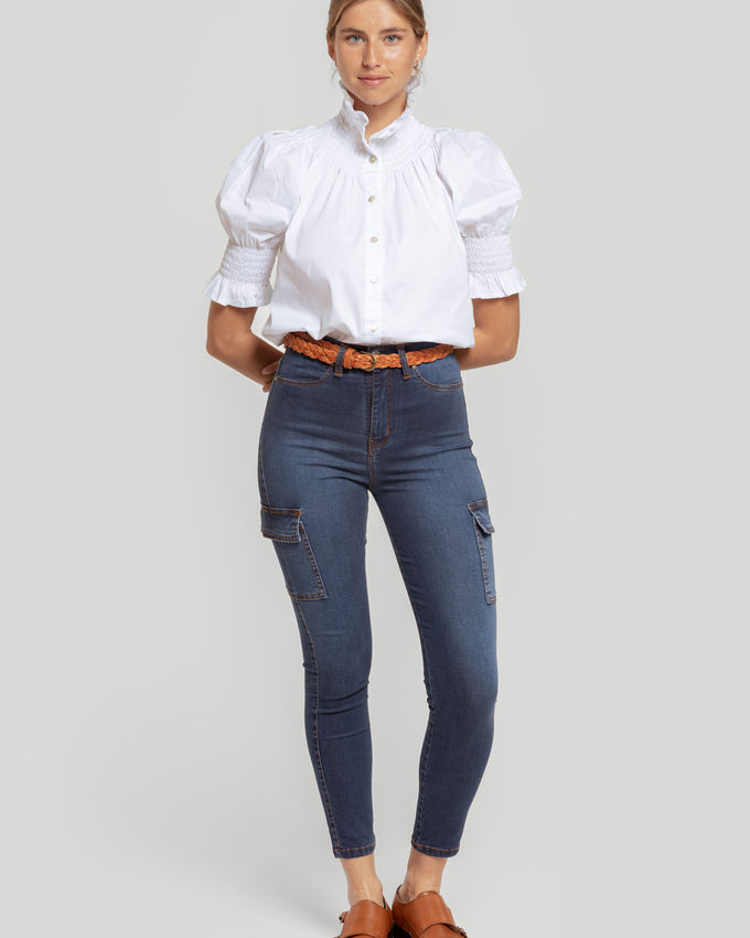 Pantalón Cargo Denim Piedra - Raíces