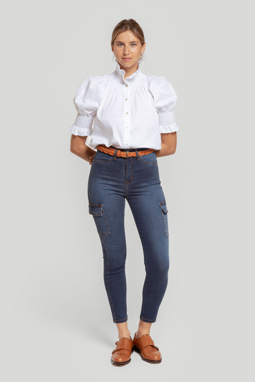 Pantalón Cargo Denim Piedra - Raíces