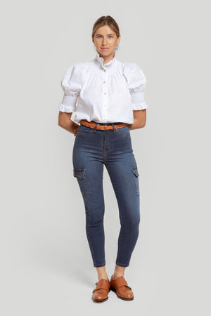 Pantalón Cargo Denim Piedra - Raíces