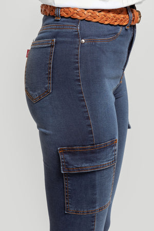 Pantalón Cargo Denim Piedra - Raíces