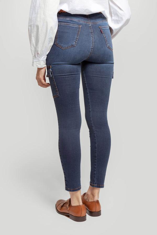 Pantalón Cargo Denim Piedra - Raíces