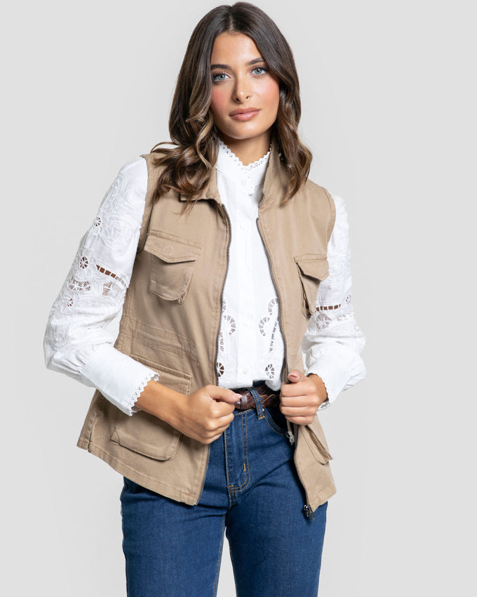 Chaleco Huelva Camel Mujer