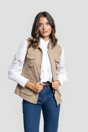 Chaleco Huelva Camel Mujer