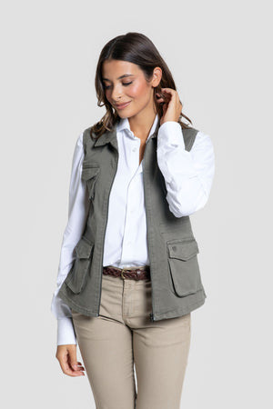 Chaleco Huelva Kaki Mujer