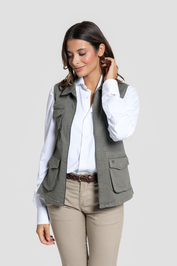 Chaleco Huelva Kaki Mujer