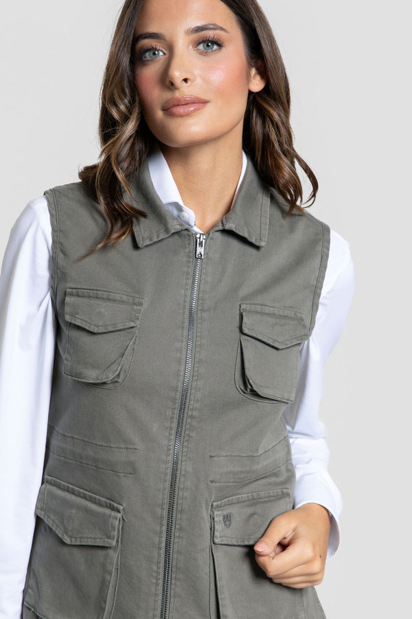 Chaleco Huelva Kaki Mujer