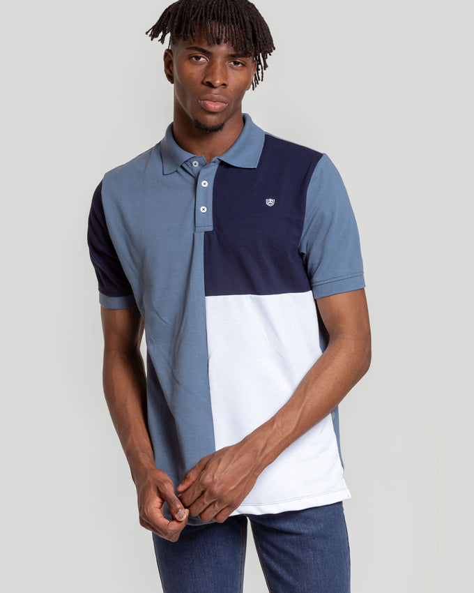 Polo com escudo azul-marinho