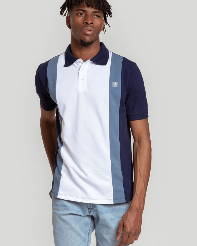 Polo listrado azul-marinho