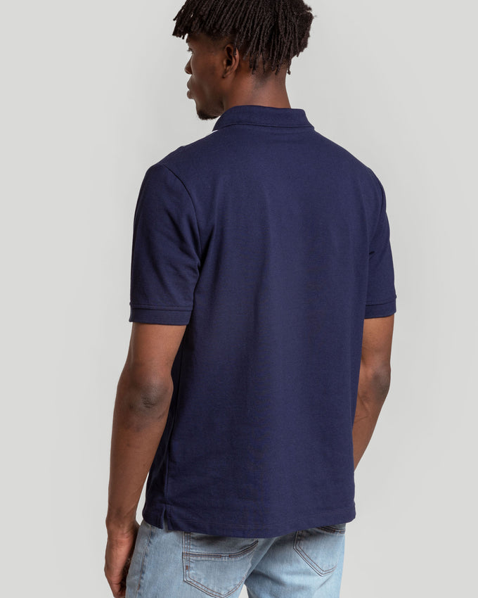 Polo listrado azul-marinho