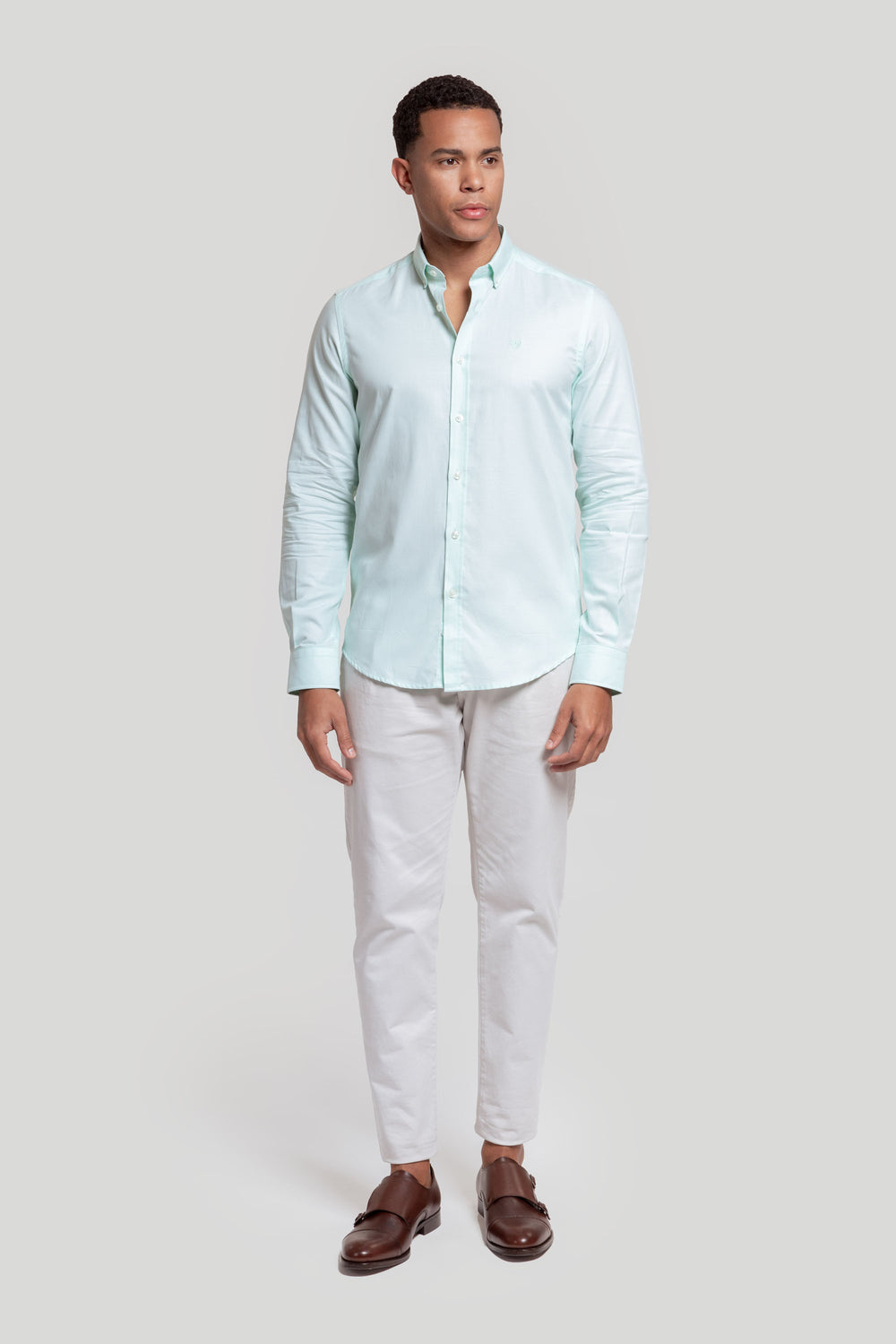 Camisa Oxford Verde Agua