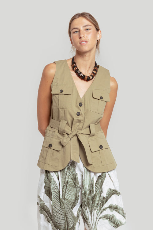 Chaleco Sahara Kaki
