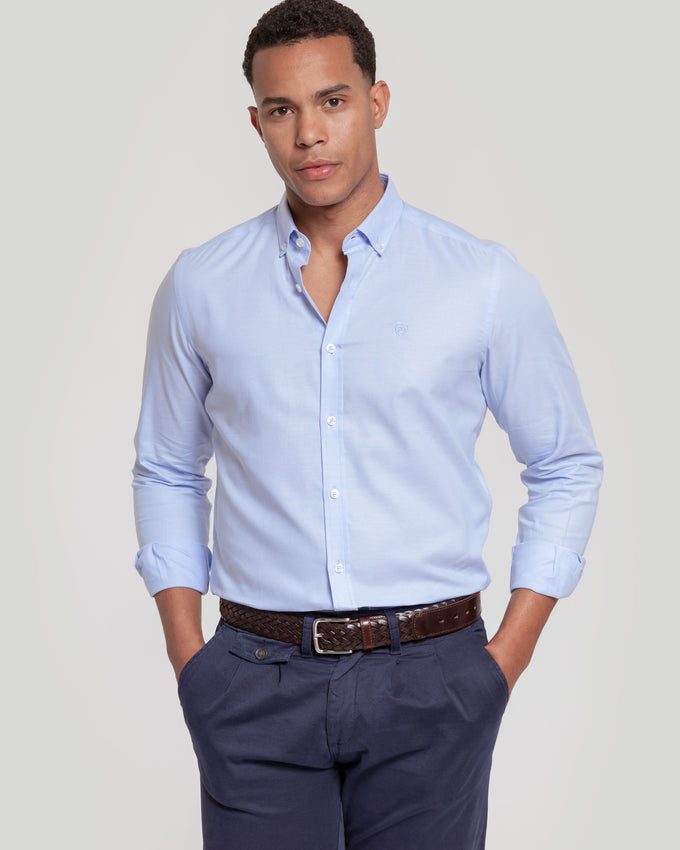 Camisa Oxford Azul Claro
