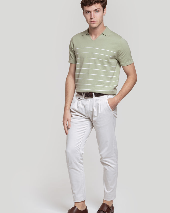 Camisa polo listrada verde