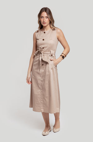 Vestido Rocio Camel - Raíces