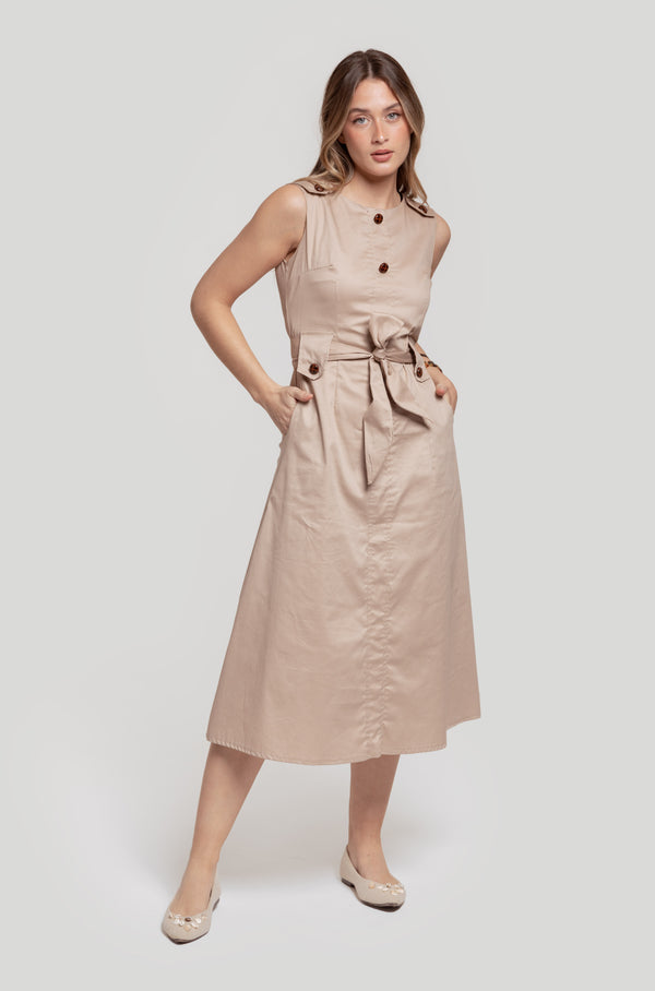 Vestido Rocio Camel - Raíces