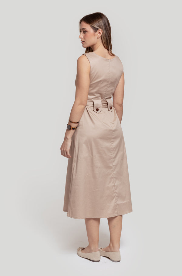 Vestido Rocio Camel - Raíces