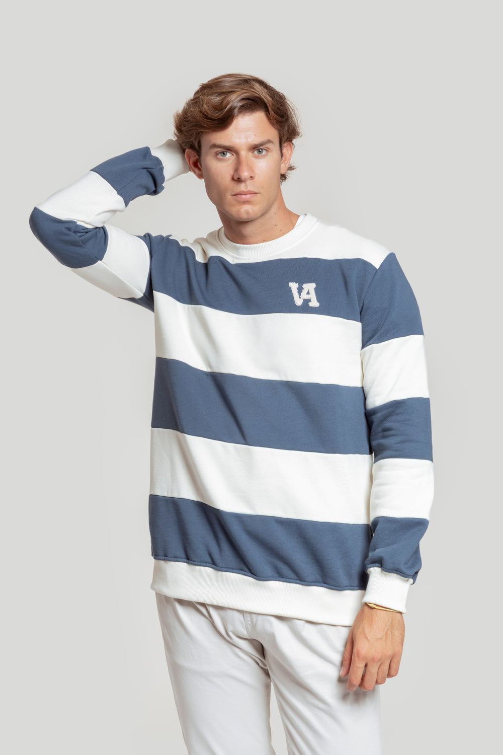 Sudadera Cuello Caja Raya Ancha Índigo - Legado