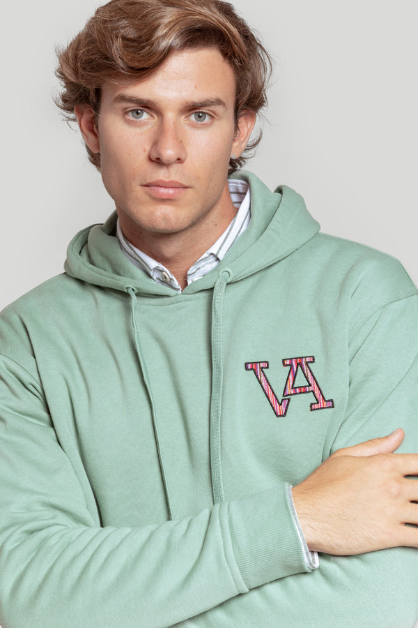 Sudadera VA Etnica Gorro Verde Agua - Raíces
