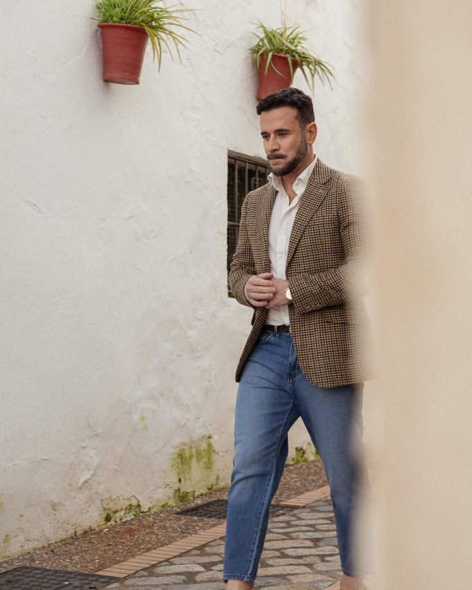 Blazer Xadrez Camelo