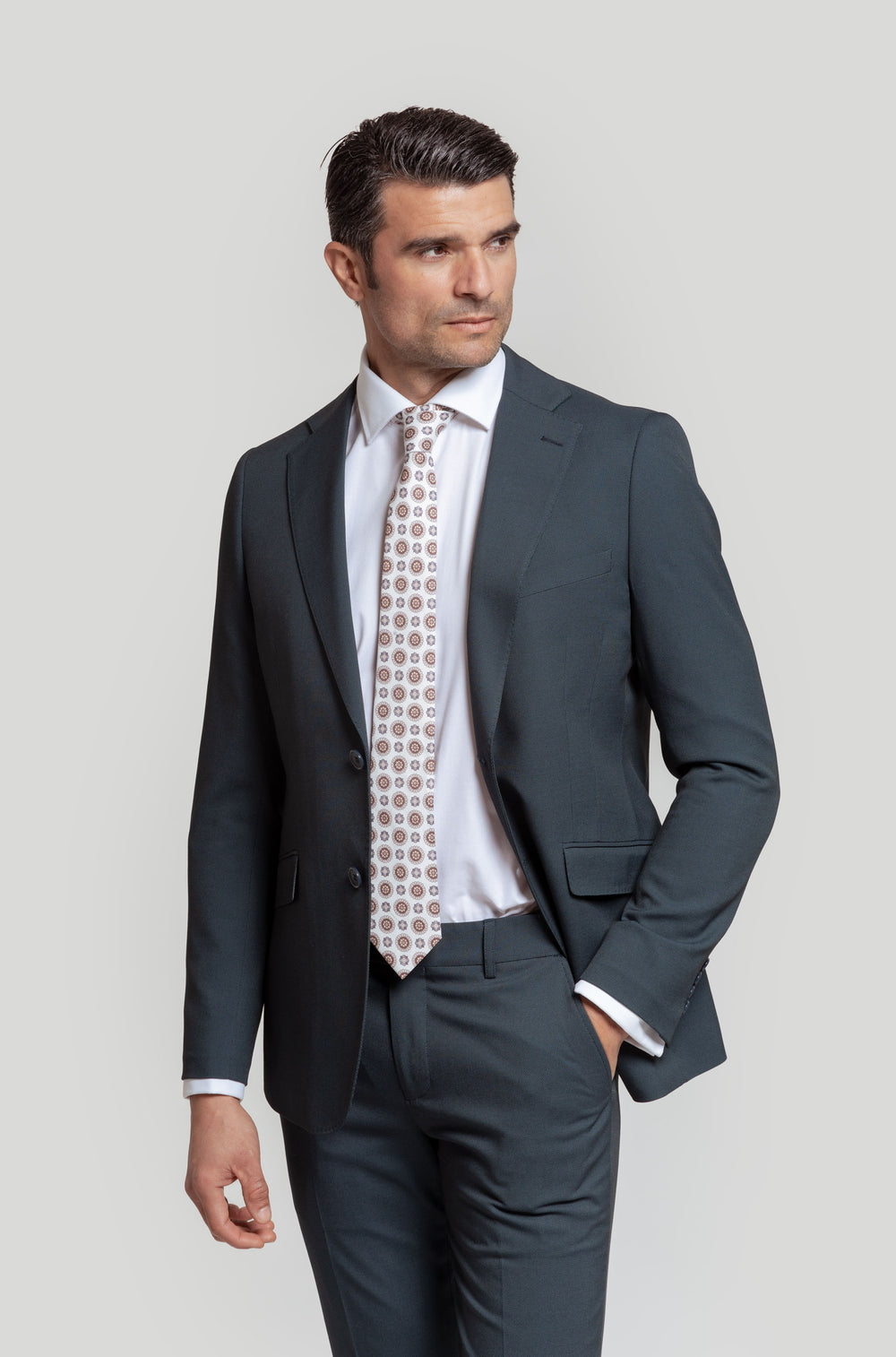 Traje Ojo De Perdiz Petroleo