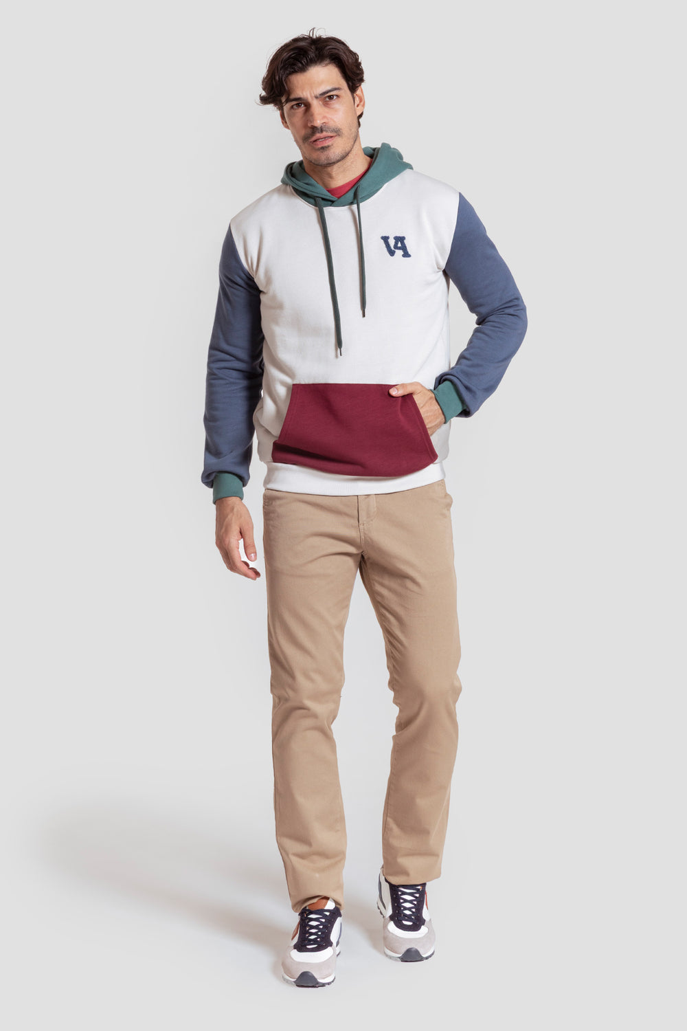 Sudadera Gorro Tricolor Blanco - Legado