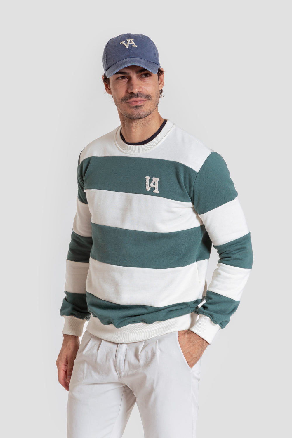 Sudadera Cuello Caja Raya Ancha Menta - Legado