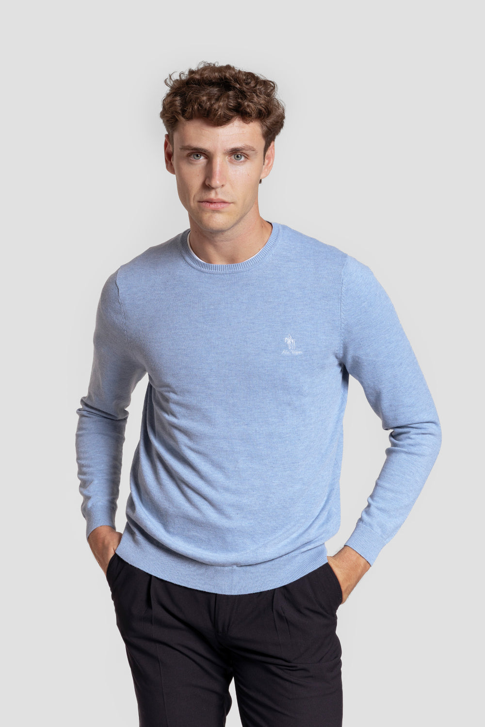 Jersey Cuello Caja Celeste - Raíces