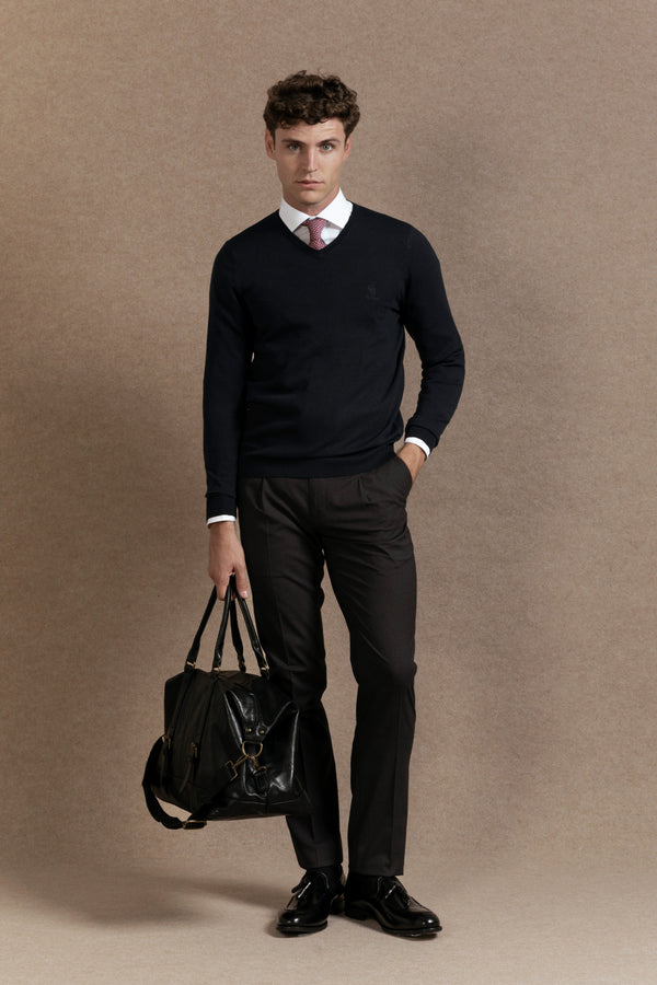 Jersey Cuello Pico Marino - Raíces