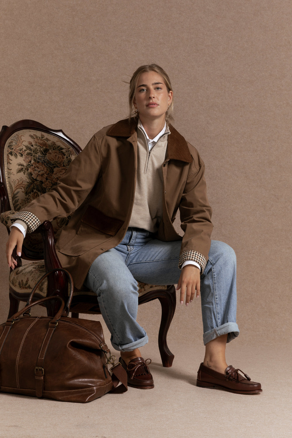 Chaqueta Bolsillo Pana Marrón - Huella