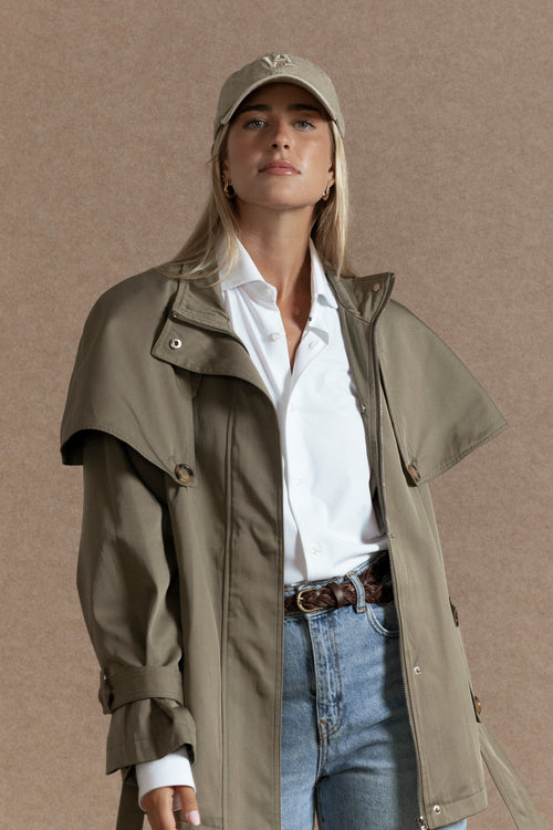 Gabardina Corta Kaki - Huella