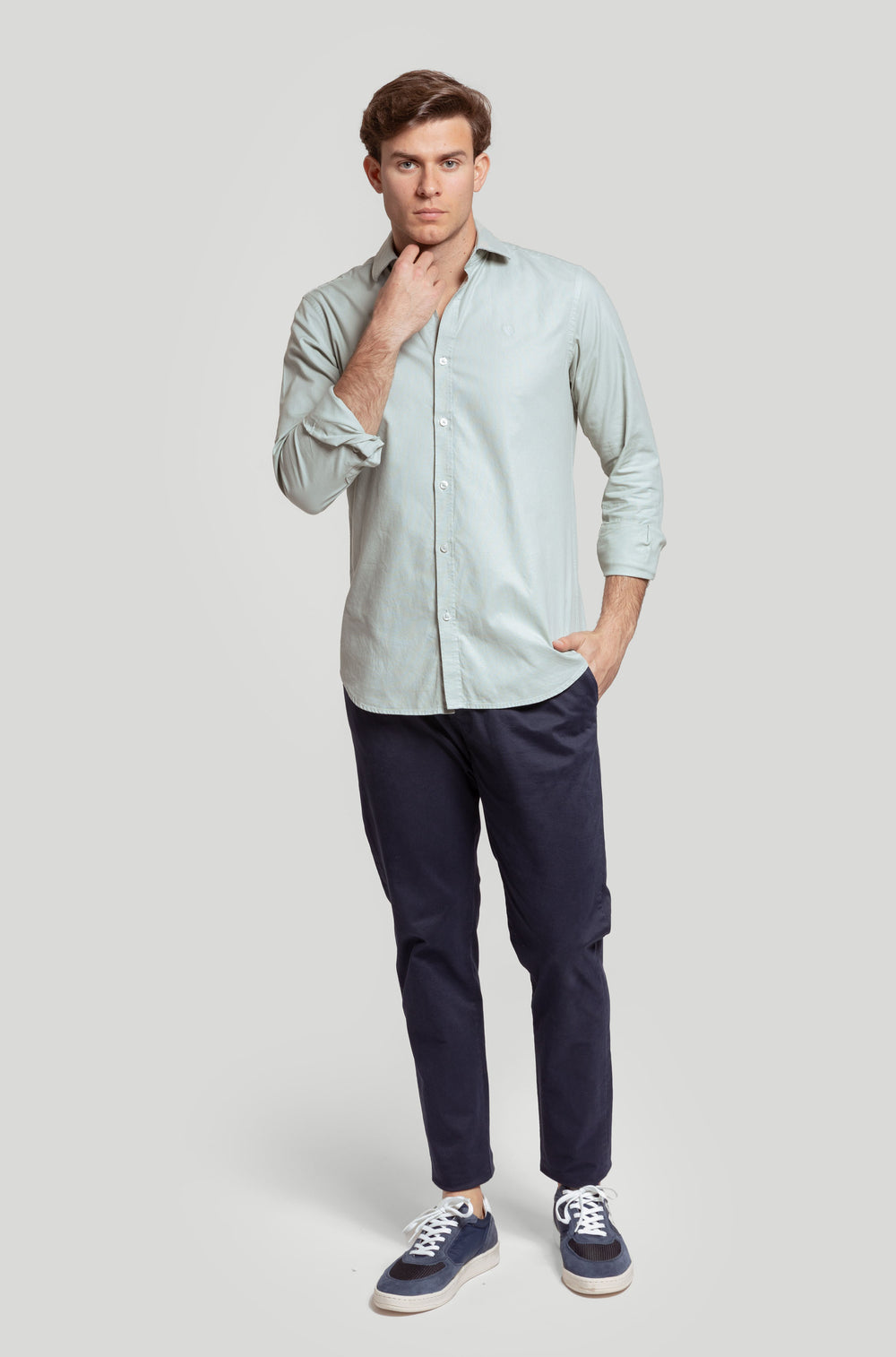 Camisa Estructura Verde Agua