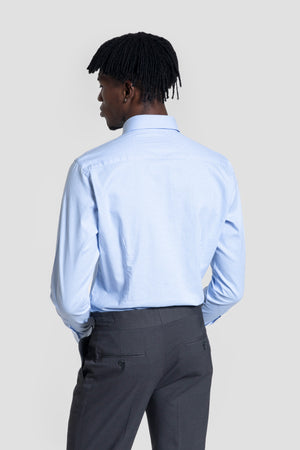 Camisa Oxford Microcuadro Celeste