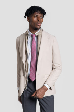 Americana Tejido Estructura con Desmontable Hueso