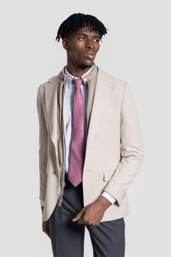 Americana Tejido Estructura con Desmontable Hueso