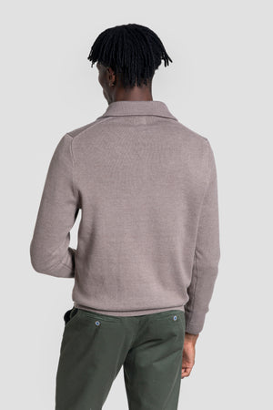 Jersey Media Cremallera Marrón Moka - Raíces